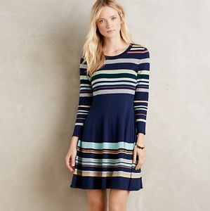 Anthropologie Moth Luca Striped Skater Dress
